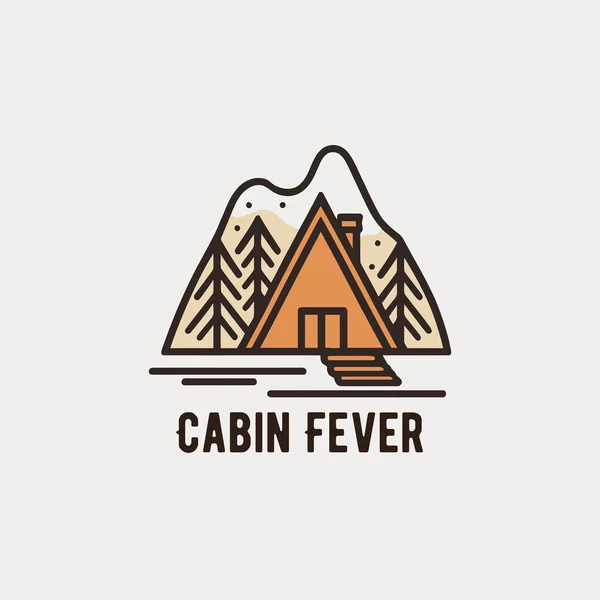 Camping Logotipo Modelo Vetor Ilustração Ícone Elemento Design Logotipo Cabine —  Vetores de Stock