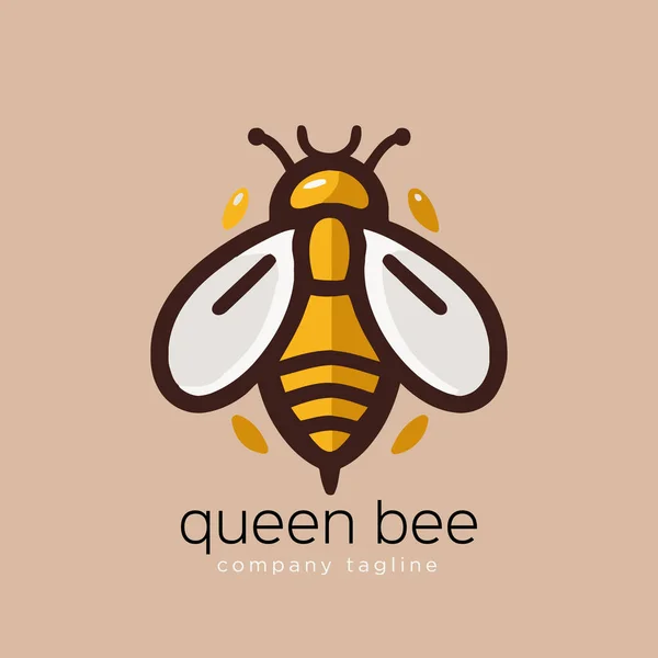 stock vector Bee logo design template. Honey bee vector illustration. Honey bee icon. Simple Flat Color Cartoon