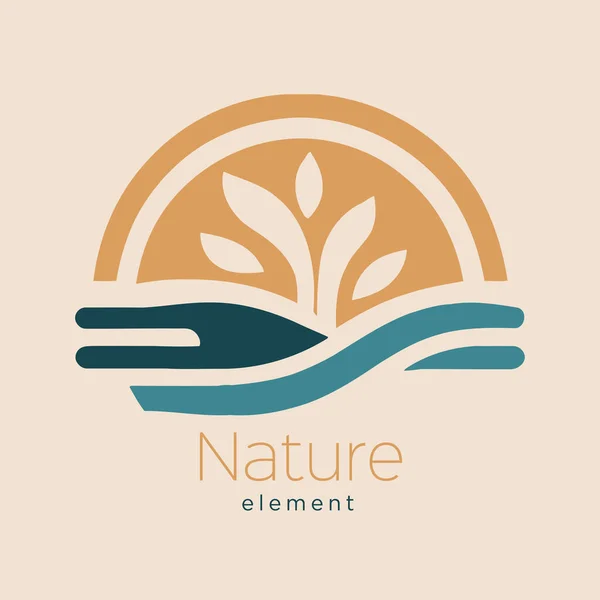 Modello Design Logo Naturale Elementi Logaritmici Vettoriali Eco Azienda Astratto — Vettoriale Stock