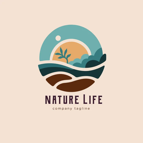 Plantilla Diseño Logotipo Vida Natural Plantilla Logotipo Nature Ilustración Vectorial — Vector de stock