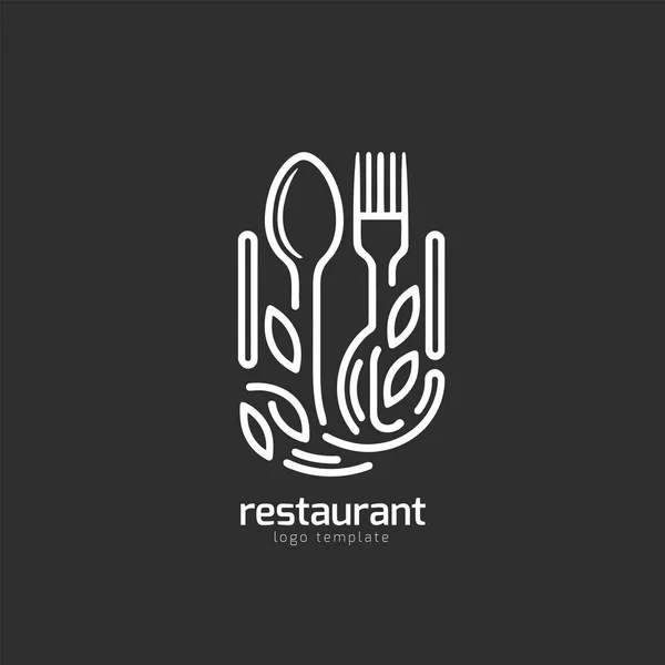 Tenedor Cuchara Símbolo Para Café Restaurante Logotipo Plantilla Diseño Ilustración — Vector de stock