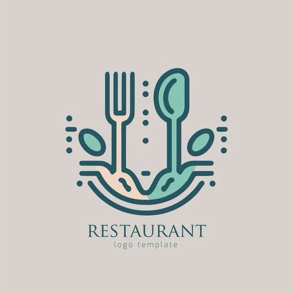 Fork Spoon Symbol Cafe Restaurant Logo Design Template Vector Illustration — Stock Vector