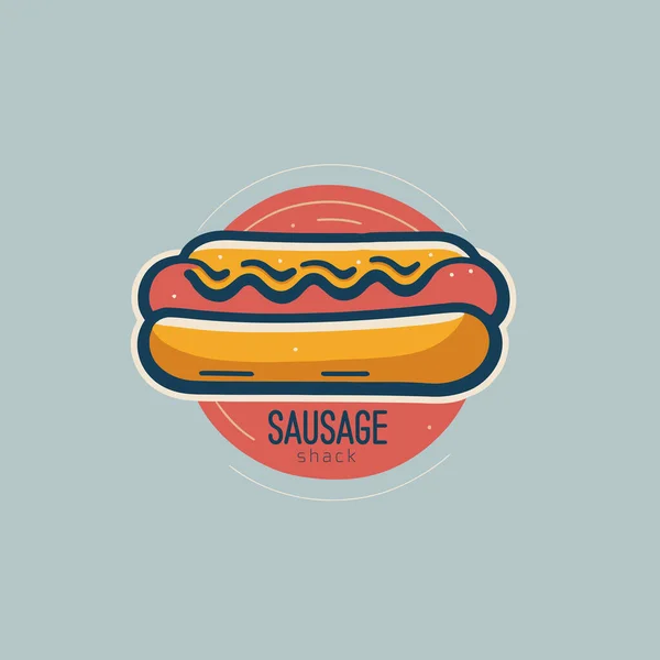 Logo Hot Dog Bande Dessinée Pour Votre Marque Entreprise Illustration — Image vectorielle