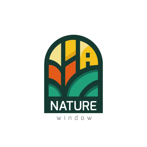 Design Del Logo Del Prodotto Biologico Progettazione Logo Fattoria Sole — Vettoriale Stock