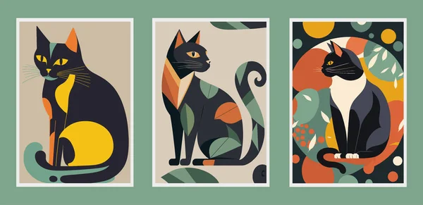 Conjunto De Gatos Pequenos Bonitos Em Estilo Plano De Desenho Animado. Casa  Animal De Estimação, Gatinho. Ilustração Vetorial Para Berçário, Imprimir  Em Têxteis, Cartões, Roupas. Royalty Free SVG, Cliparts, Vetores, e  Ilustrações