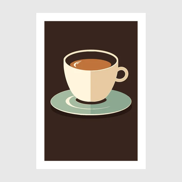Konstrukce Kávy Šedém Pozadí Vektorové Ilustrace Plochý Plakát Plakát Nástěnným — Stockový vektor