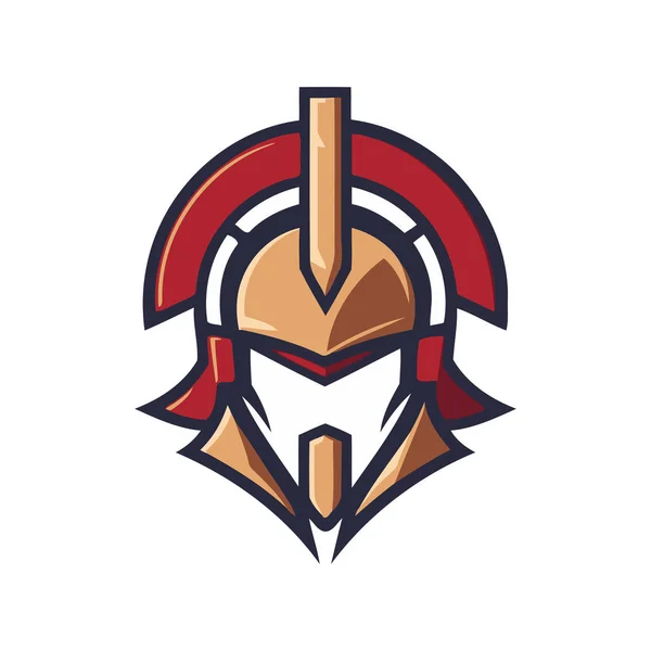 Шаблон Логотипа Спартанского Шлема Векторная Иллюстрация Стиле Ретро Шаблон Логотипа — стоковый вектор