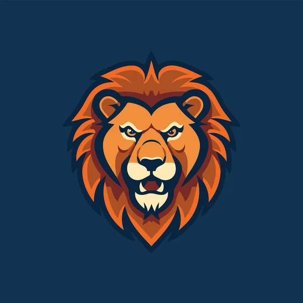 Lion Head Mascot Logo Template Vector Icon Illustration Design Sport — Stock Vector