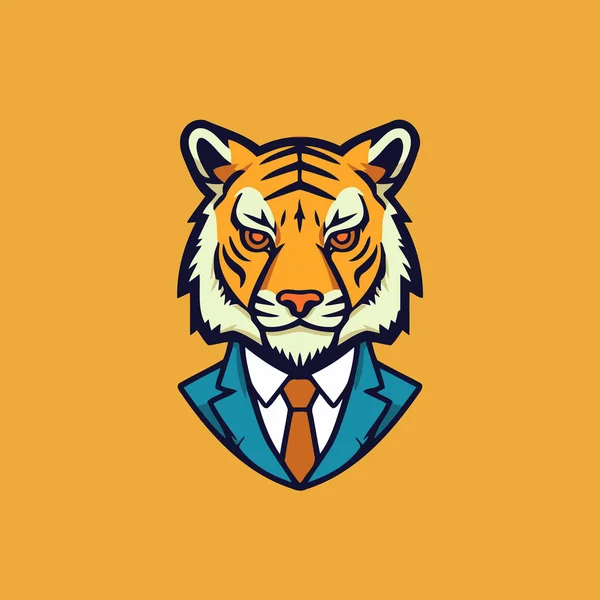 Tiger Head Logo Template Vector Icon Illustration Design Business Company — Stock Vector