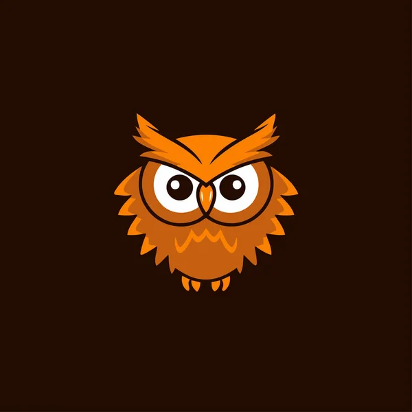 Baykuş Logosu Tasarım Şablonu Komik Baykuş Simgesinin Vektör Çizimi Logo — Stok Vektör