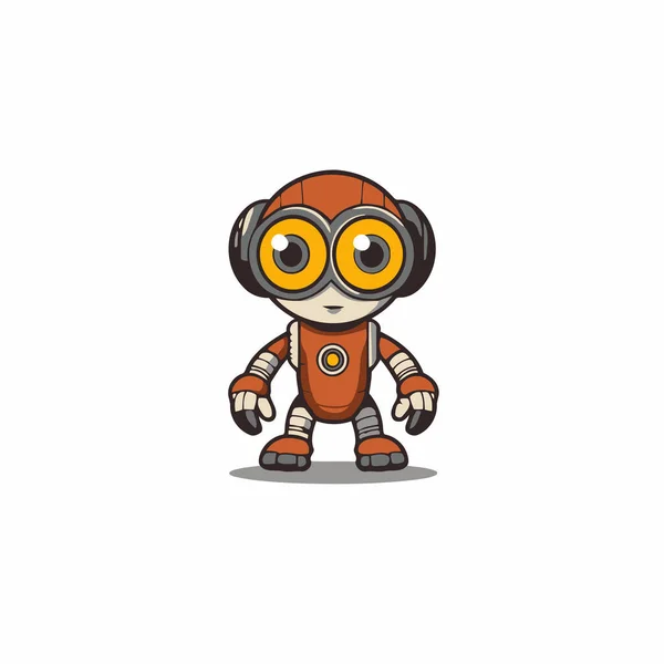 Personagem Desenho Animado Bonito Astronauta Com Capacete Óculos Ilustração Vetorial —  Vetores de Stock