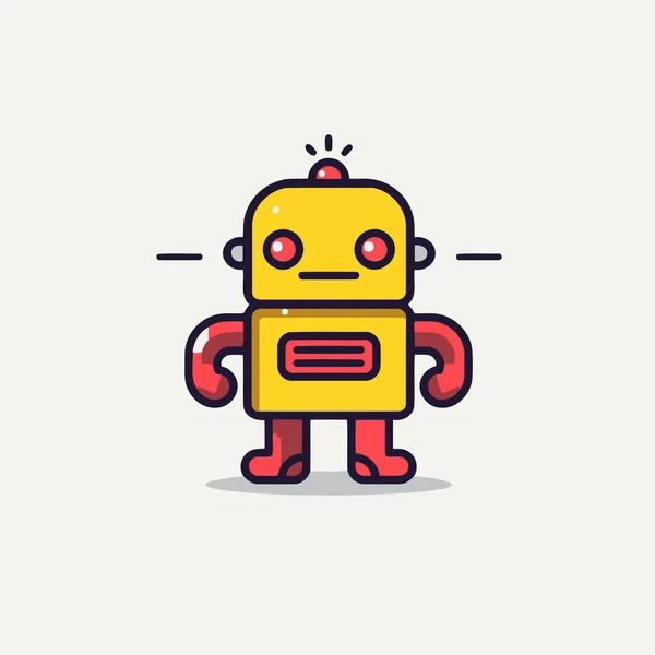 Personagem Desenho Animado Robô Bonito Ilustração Vetorial Estilo Design Plano —  Vetores de Stock