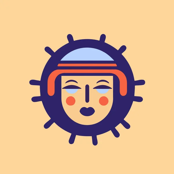 Logo Visage Une Femme Masquée Illustration Vectorielle Symbole — Image vectorielle