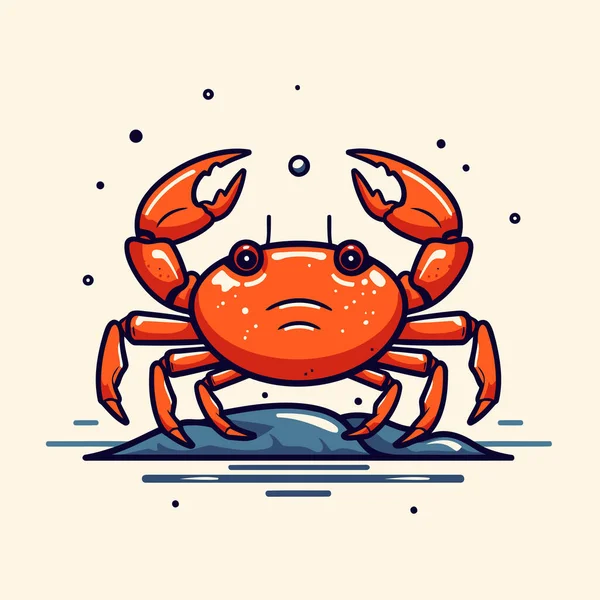 Crab Vector Illustration Isolated White Background — Stock Vector
