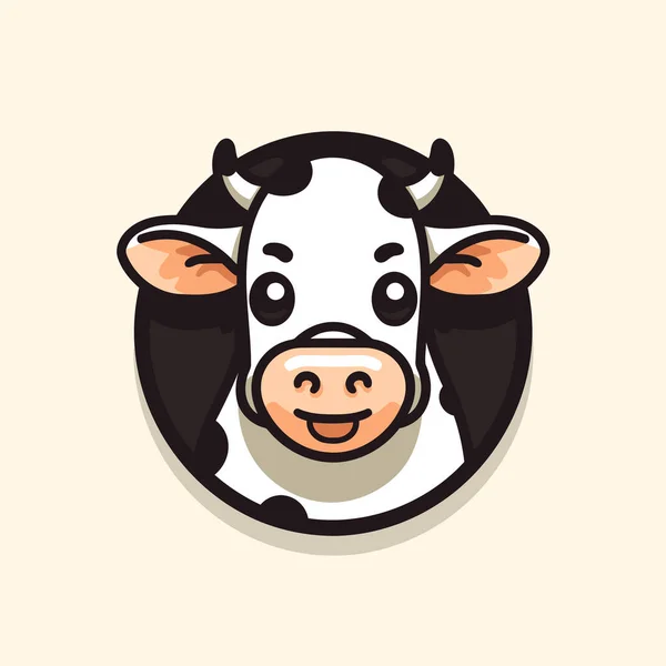 Cute Cow Farm Animal Vector Illustration Cartoon Style Flat Icon — Stock Vector