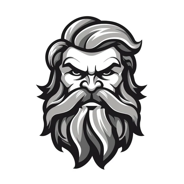 Mascot Design Template Face Bearded Hipster Vector Illustration Old Man — Stock Vector