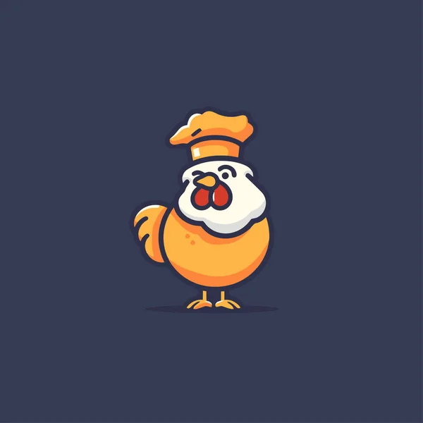 Tavuk Şefi Logo Şablonu Sevimli Çizgi Film Karakteri Tavuk Vektör — Stok Vektör