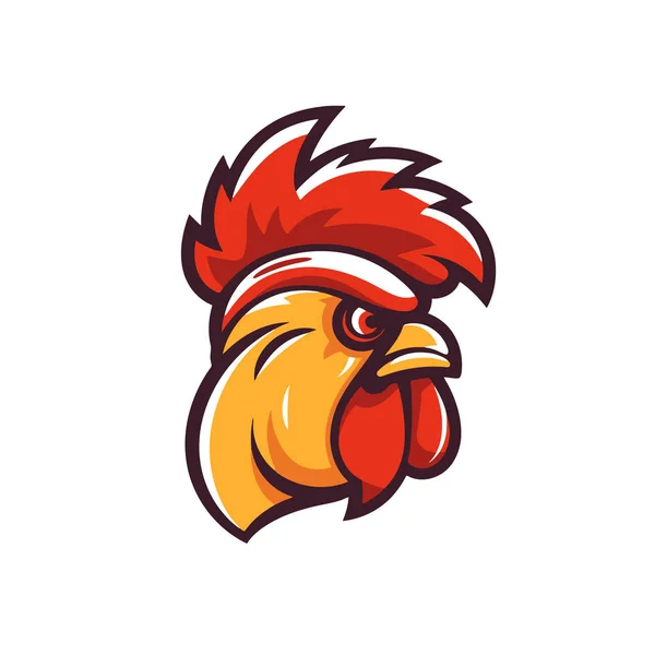 Rooster Cabeça Mascote Logotipo Design Vetor Modelo Rooster Cabeça Mascote — Vetor de Stock