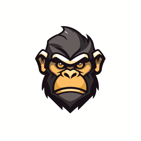 Schimpansen Maskottchen Logo Vorlage Vektor Icon Illustration Design Flacher Vektorstil — Stockvektor