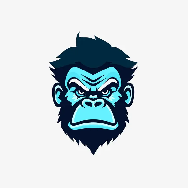 Gorila Mascote Logotipo Modelo Vetor Ilustração Mascote Cabeça Gorila Estilo — Vetor de Stock