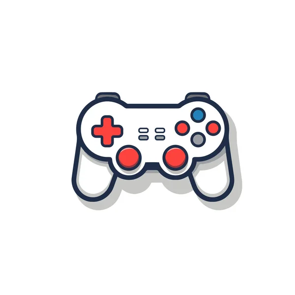 Flat Vector Illustration Red Blue Video Game Controller Buttons — Stock Vector