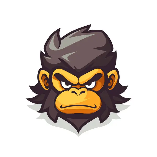 Design Logotipo Mascote Gorila Irritado Ilustração Vetorial Isolada Sobre Fundo — Vetor de Stock