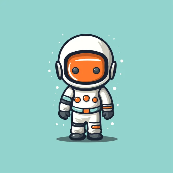 Astronautenzeichentrickfigur Nette Vektorillustration Flachen Stil Maskottchen Karikatur — Stockvektor