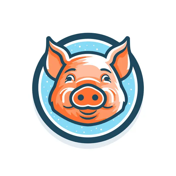 Logo Cerdo Icono Cabeza Cerdo Ilustración Vectorial Una Cabeza Cerdo — Vector de stock