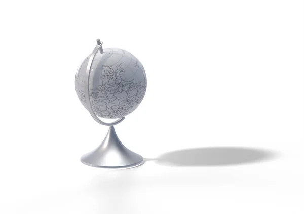 Globe Model Maqueta Aislado Sobre Fondo Transparente Con Sombra Espacio — Foto de Stock