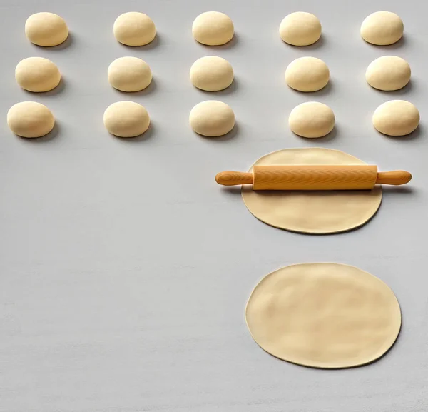 Illustration Dough Cooking One Piece Has Been Rolled Out Rolling — Stockfoto