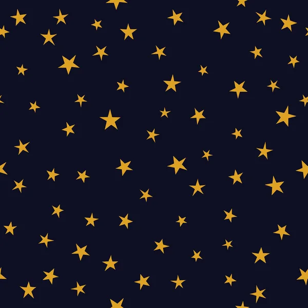 Estrellas Amarillas Dibujadas Mano Sobre Fondo Azul Estilo Infantil Ilustración — Vector de stock