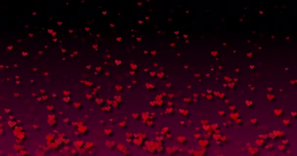 Beaucoup Cœurs Rouges Flottent Lèvent Animation Boucle Transparente Romance Concept — Video