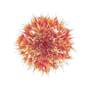 Stylized chrysanthemum flower on white background. Zen concept. Digital vector illustration