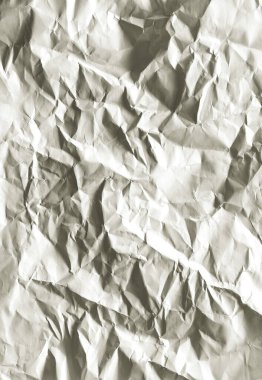 wrinkled white paper. Textured paper background with copy space. Top view