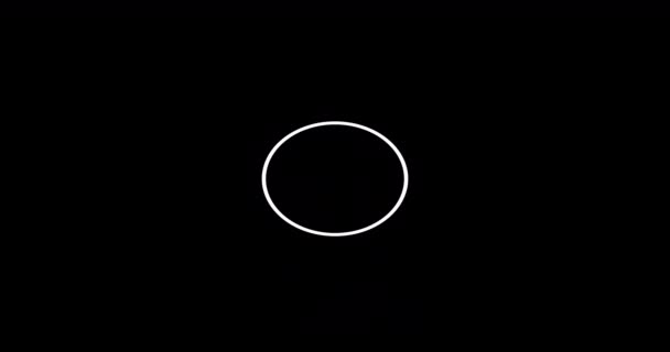 Реальное Время Появления Синего Круга Черном Фоне Белым Символом Анимация — стоковое видео