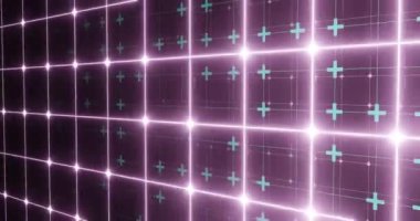 Renkli, neon ışıklı ızgara alanı. Alan değişik şekil ve renklerle doludur, bir enerji hissi yaratır. Sahne heyecan ve meraktan ibarettir. 4k döngü canlandırması