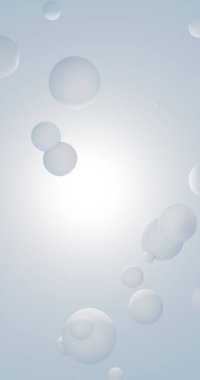 Havada bir dizi beyaz küre yüzüyor. Görüntü hafif ve havadar, küreler zahmetsizce süzülüyor gibi görünüyor.