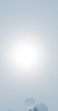 Su kabarcıkları havada yavaşça yüzüyor. Geçmişi temiz ve parlak. Saflık kavramı. 4K döngü canlandırması