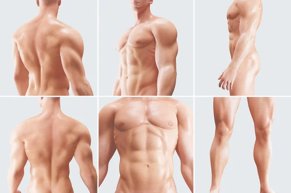 Views Muscular Shirtless Male Bodybuilder Rendering Stock Image