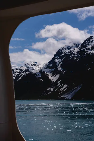 Vista Paisagem Glacier Bay Dia Ensolarado Devido Aquecimento Global Belo — Fotografia de Stock