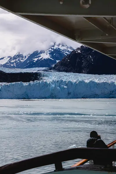 Вид Ледниковый Залив Солнечный День Глобального Потепления Прекрасный День Море — стоковое фото