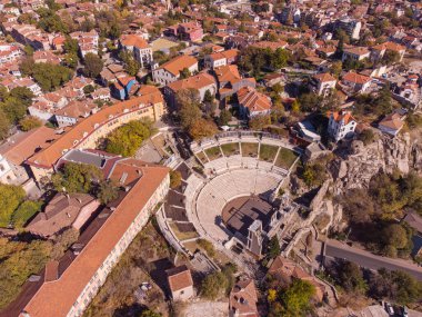 Bulgaristan 'ın Filibe kentinin havadan görünüşü