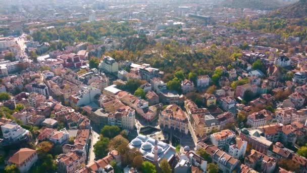 Letecký Pohled Město Plovdiv Bulharsko — Stock video