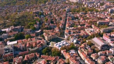Bulgaristan 'ın Filibe kentinin havadan görünüşü