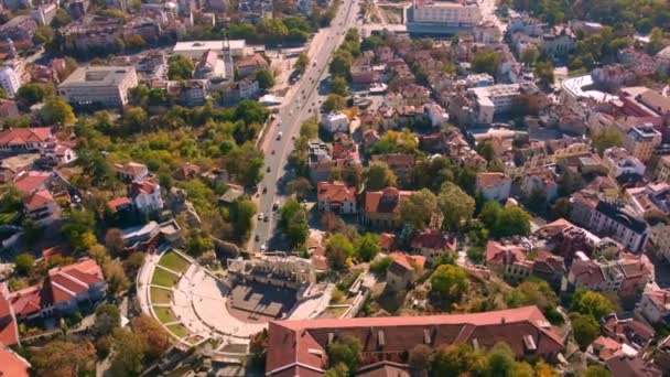 Luftaufnahme Der Stadt Plovdiv Bulgarien — Stockvideo