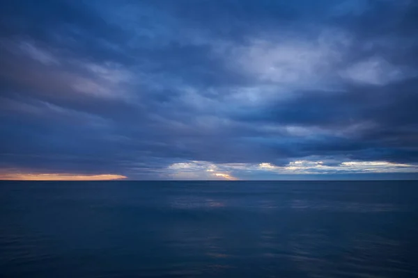 stock image Aerial top view from a flying drone of sunrise over sea