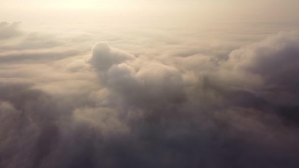 Vacker Soluppgång Eller Solnedgång Ovanför Molnen Utsikt Från Flygplan — Stockvideo
