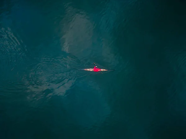 open water sport kayak aerial top down view