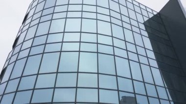 Modern office or residential building aerial drone view