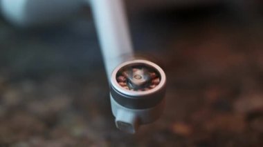 Drone motor and propeller close-up